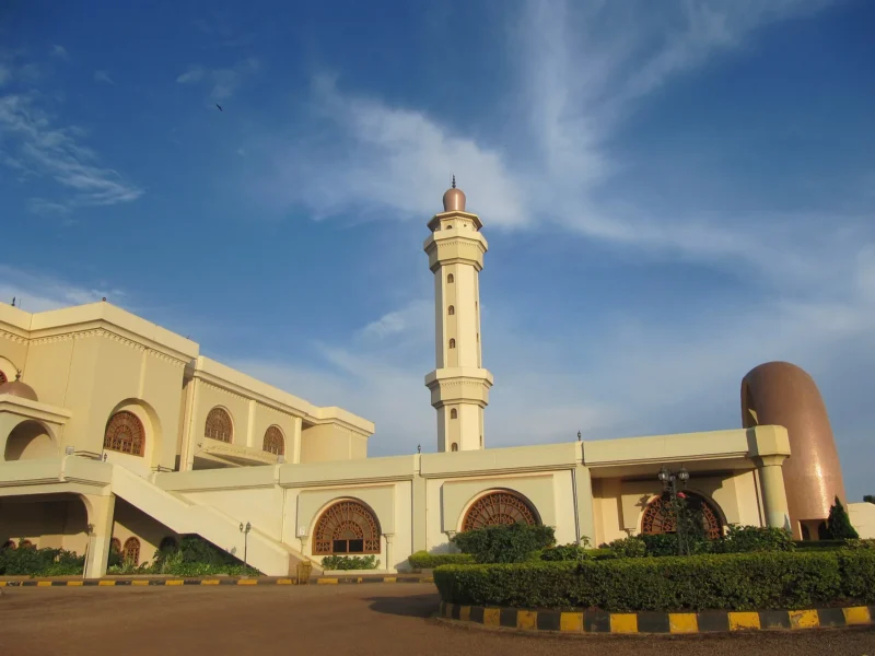 The Uganda National Mosque and its minaret on Old Kampala hill