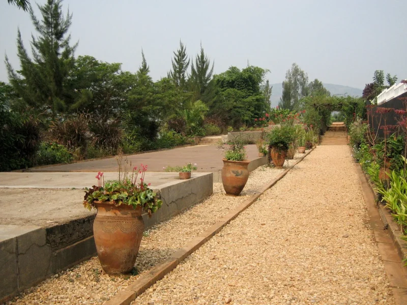 Gardens and mass-grave terraces at the Kigali Genocide Memorial