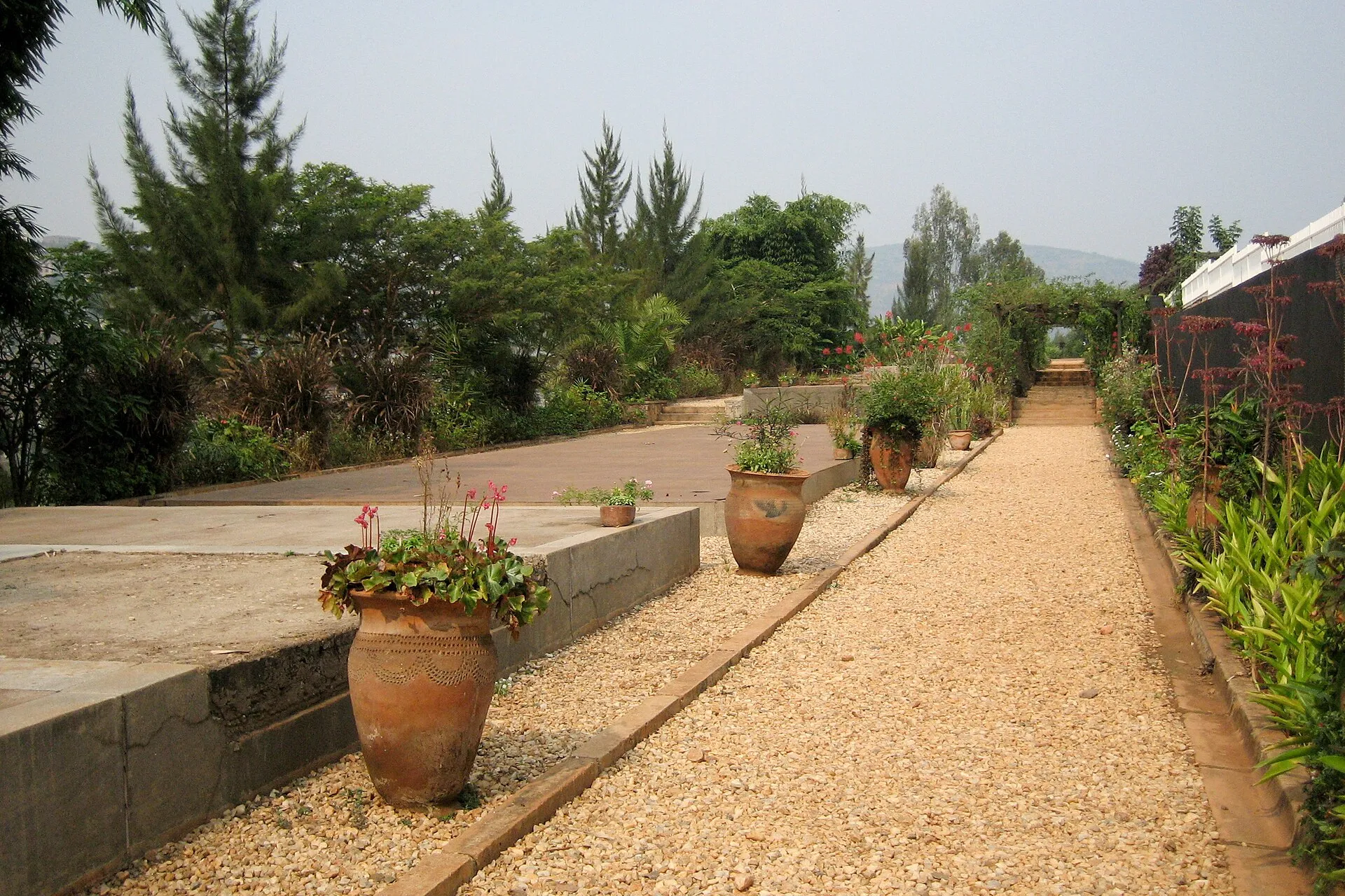 Gardens and mass-grave terraces at the Kigali Genocide Memorial