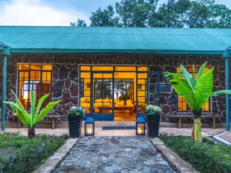 Stone cottage at Clouds Mountain Gorilla Lodge, Nkuringo