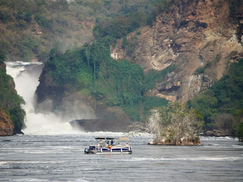 Launch boat on the Nile below Murchison Falls