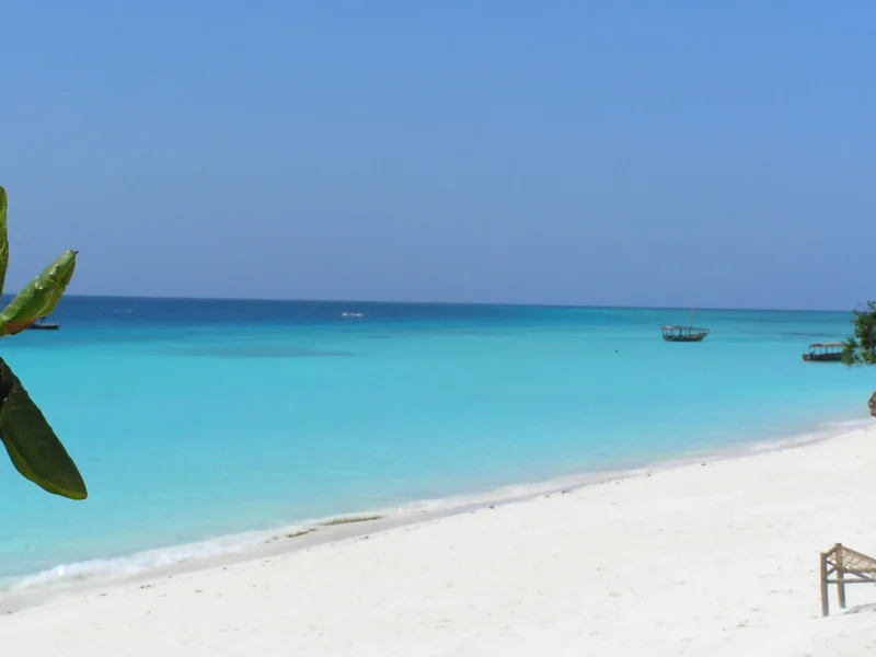 White sand and turquoise water at Nungwi beach, Zanzibar