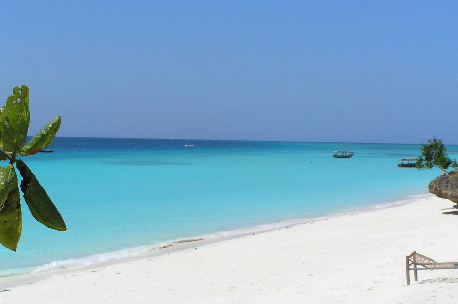 White sand and turquoise water at Nungwi beach, Zanzibar