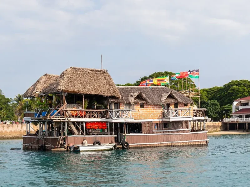Stone Town waterfront and harbour on Zanzibar